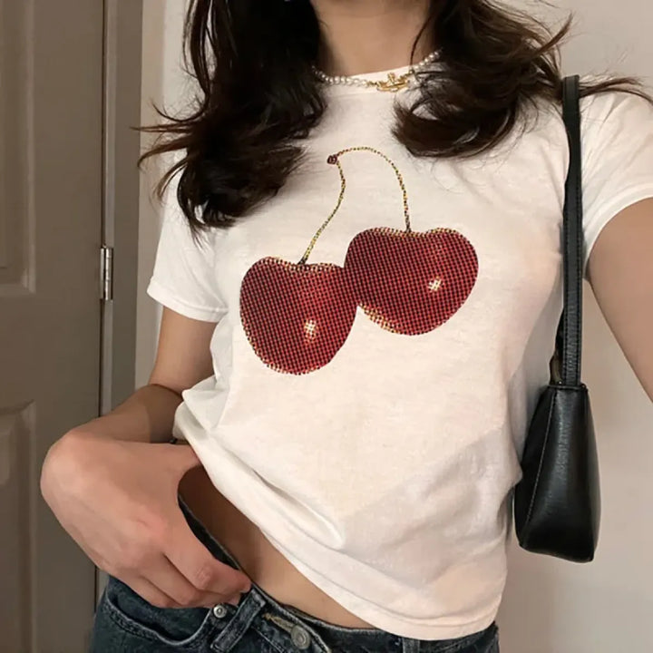 Harajuku Cherry Graphic Print T-Shirt