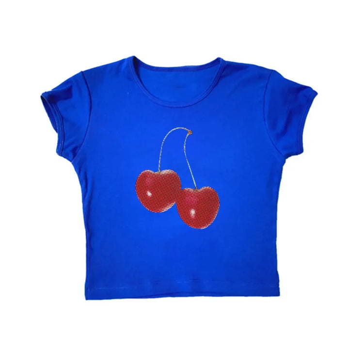 Harajuku Cherry Graphic Print T-Shirt