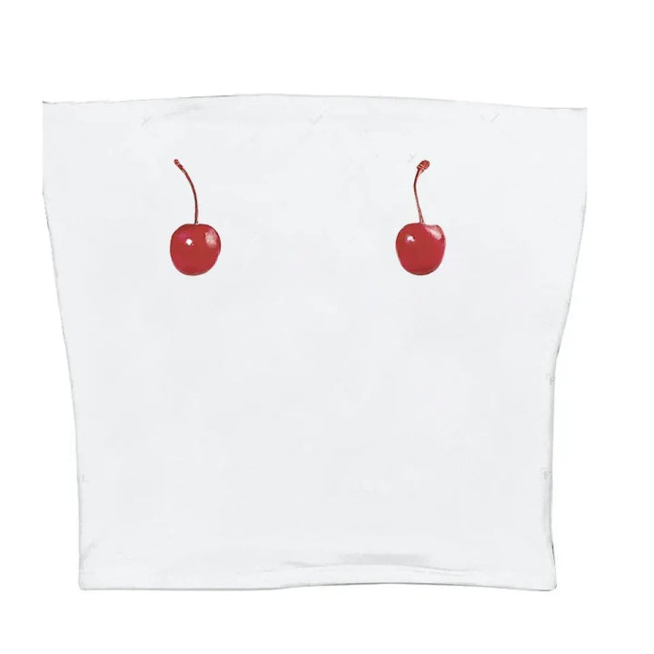 Harajuku Cherry Tee - Sleeveless Streetwear Crop