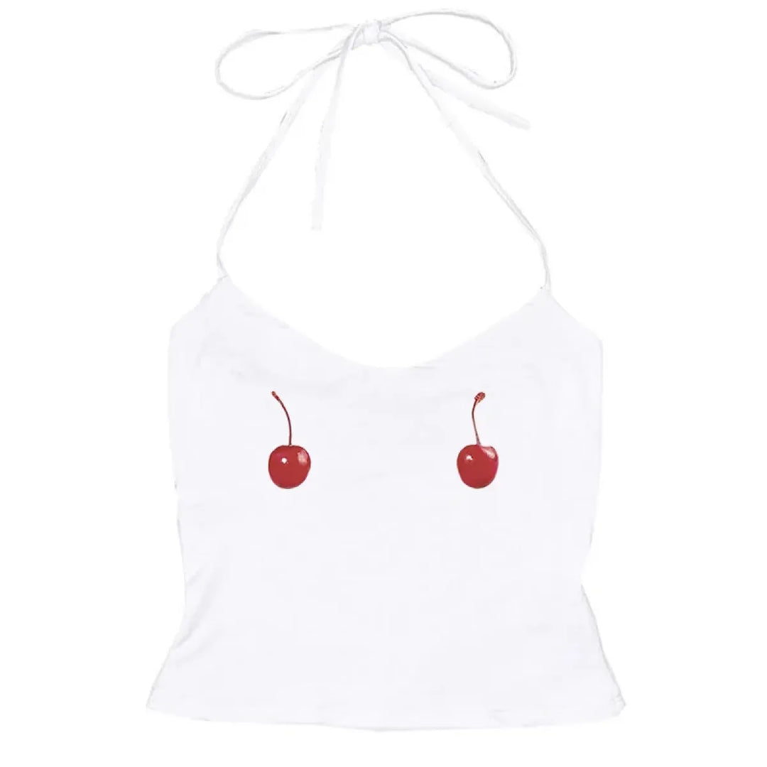 Harajuku Cherry Tee - Sleeveless Streetwear Crop
