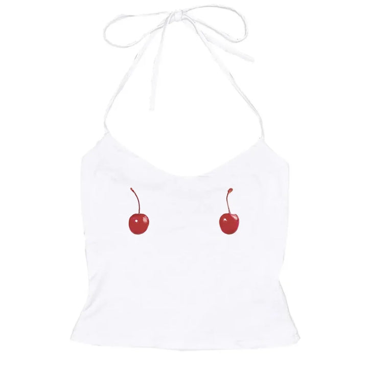 Harajuku Cherry Tee - Sleeveless Streetwear Crop