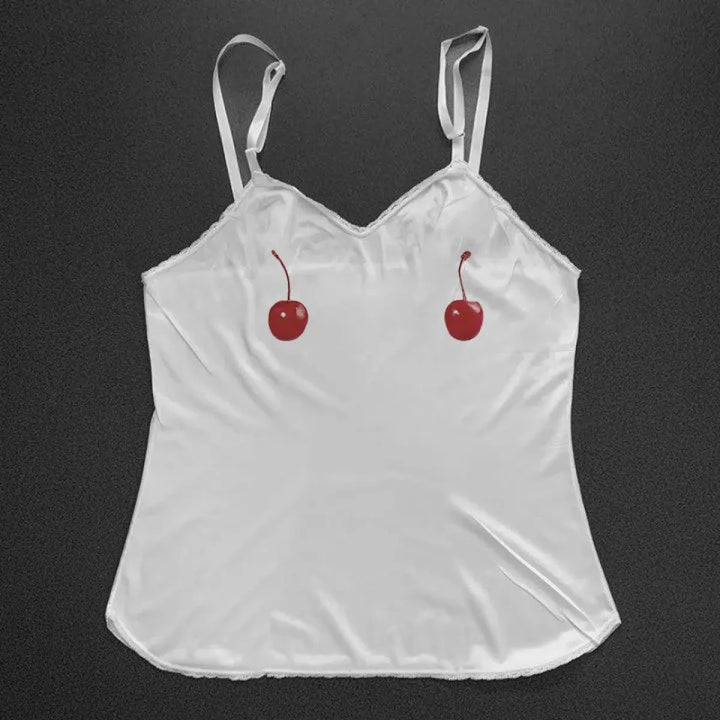 Harajuku Cherry Tee - Sleeveless Streetwear Crop