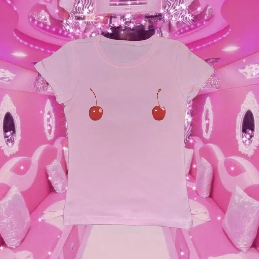 Harajuku Cherry Tee - Sleeveless Streetwear Crop