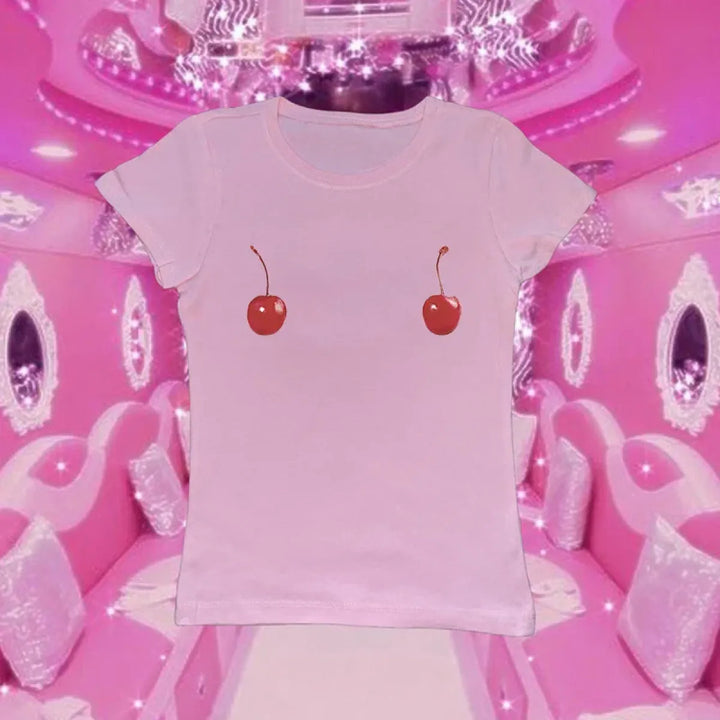 Harajuku Cherry Tee - Sleeveless Streetwear Crop