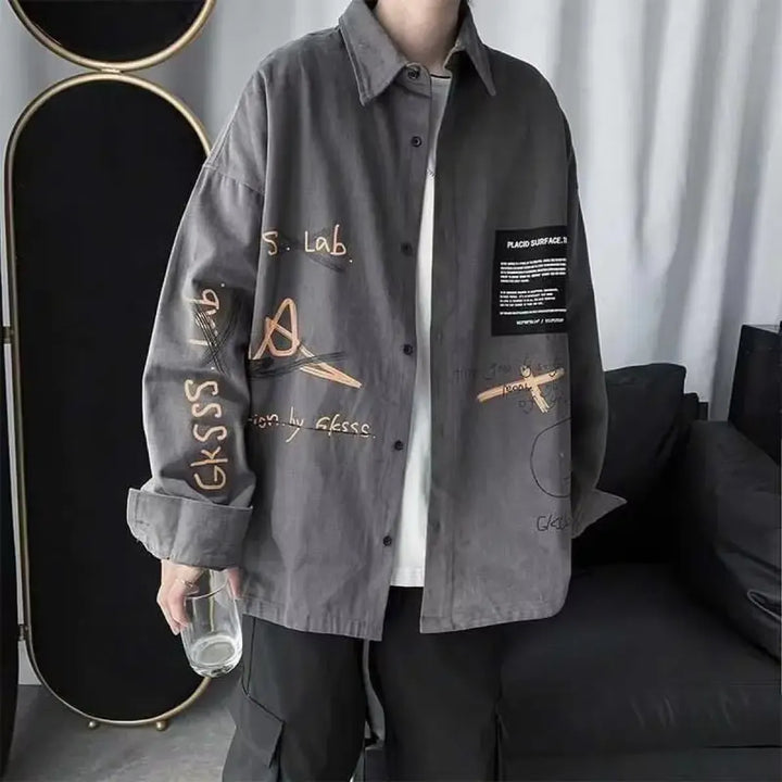 Harajuku Graphic Button Up Shirt