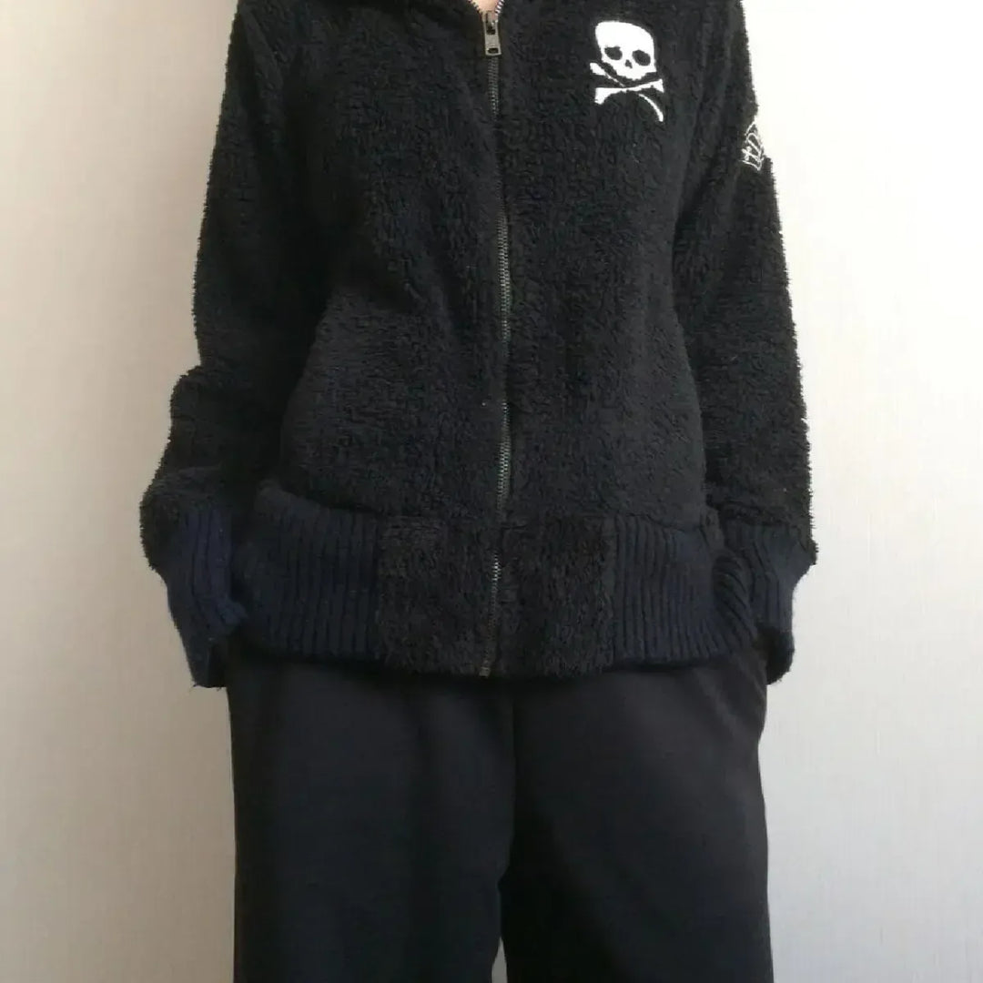 Harajuku Grunge Skull Zip Hoodie