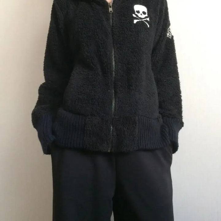 Harajuku Grunge Skull Zip Hoodie