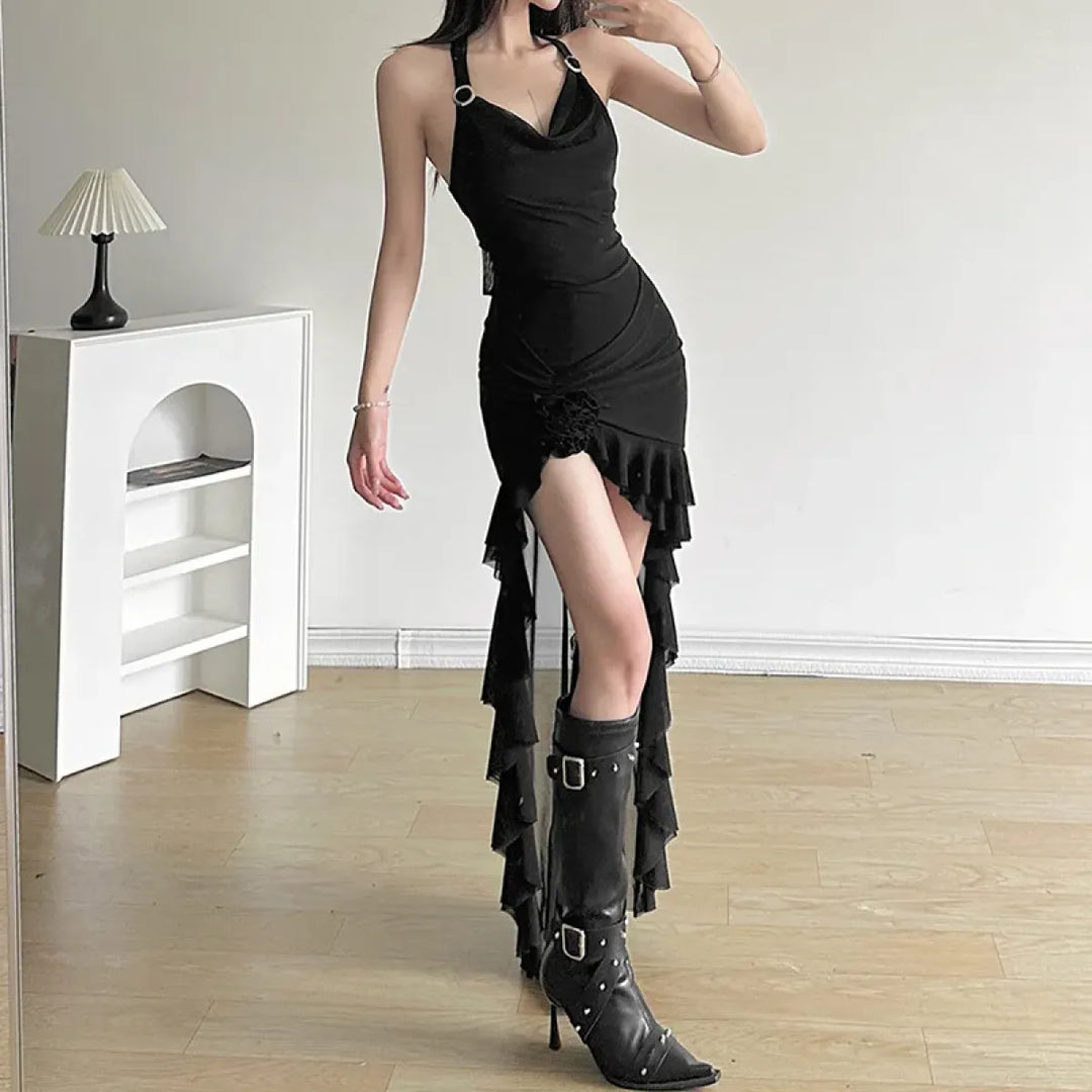 Harajuku Irregular Ruffle Dress