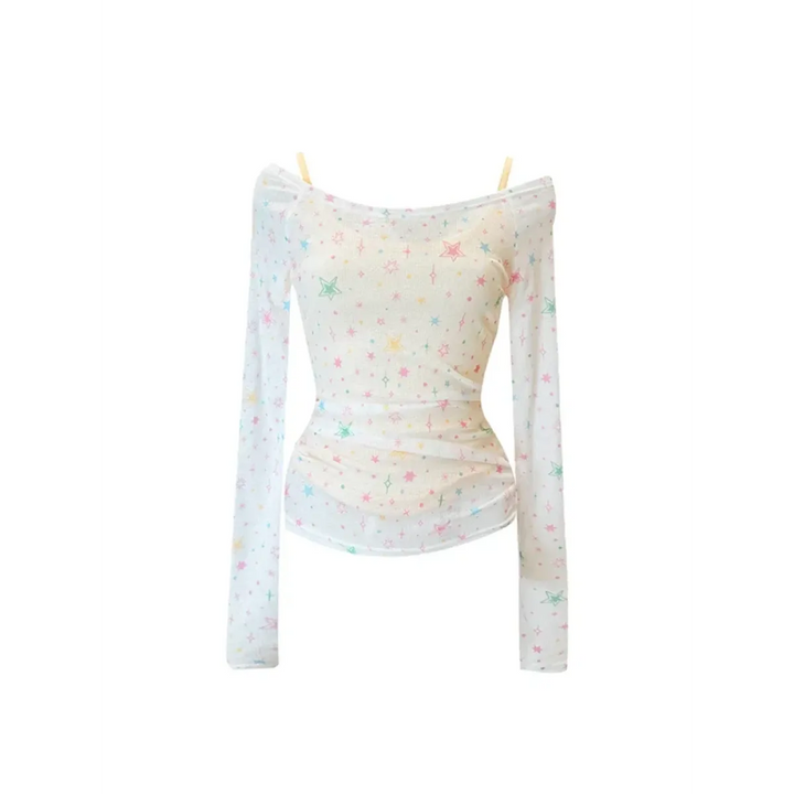 White Star Tee - Harajuku Korean Y2K Fit