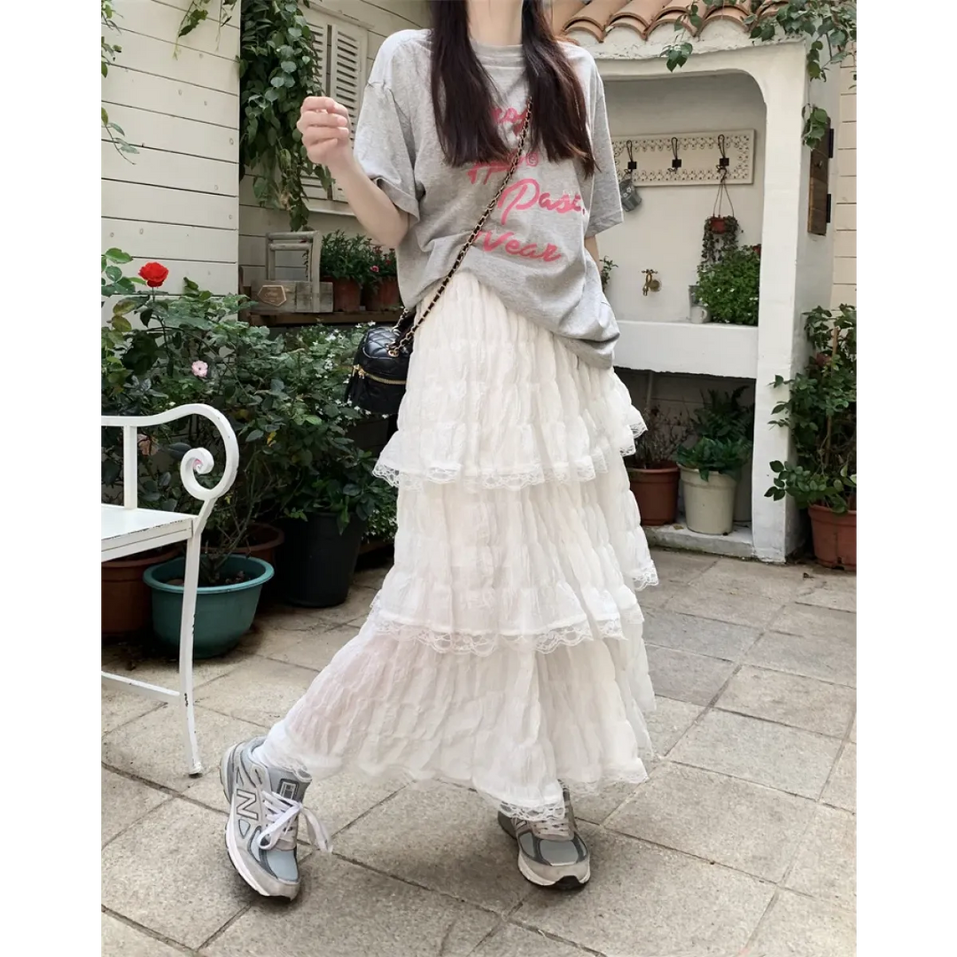 Harajuku Ruffle Lace Skirt