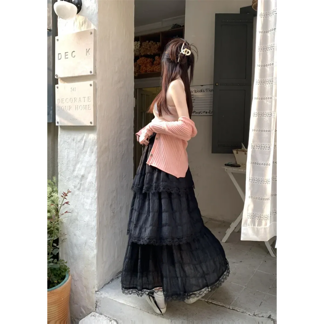 Harajuku Ruffle Lace Skirt