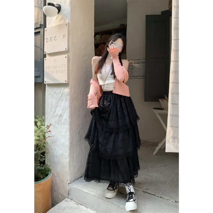 Harajuku Ruffle Lace Skirt
