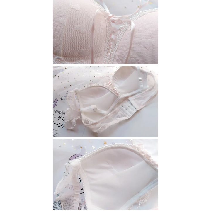 Harajuku Kawaii Fashion Japanese Heart Lace Lingerie Set