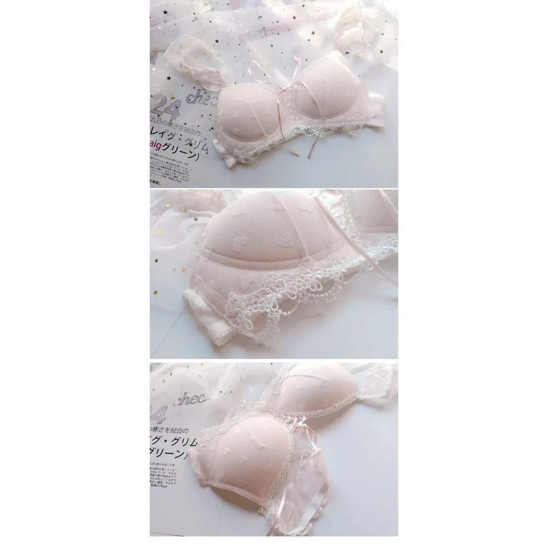 Harajuku Kawaii Fashion Japanese Heart Lace Lingerie Set