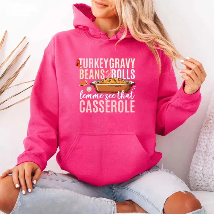 Turkey Gravy Beans & Rolls Hoodie – Funny Thanksgiving Casserole Hoodies