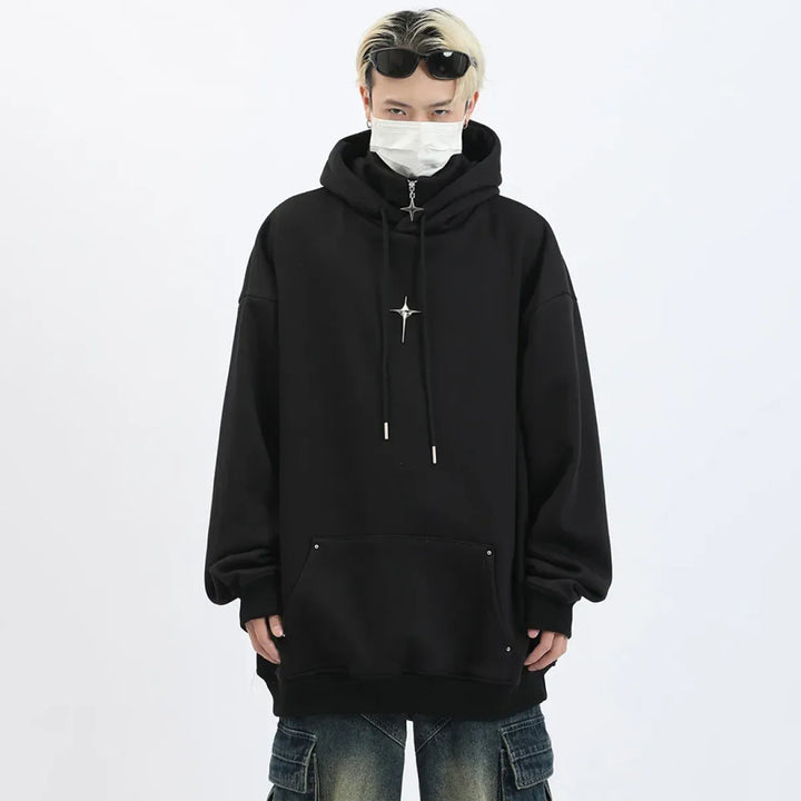 Harajuku High Neck Hoodie