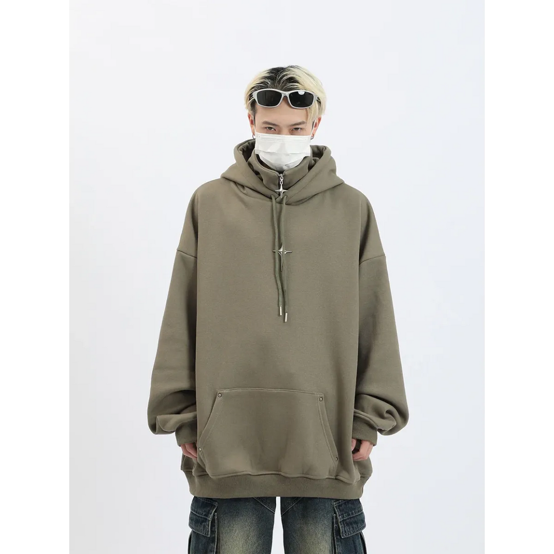 Harajuku High Neck Hoodie