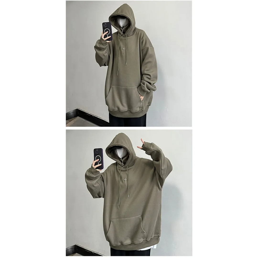 Harajuku High Neck Hoodie