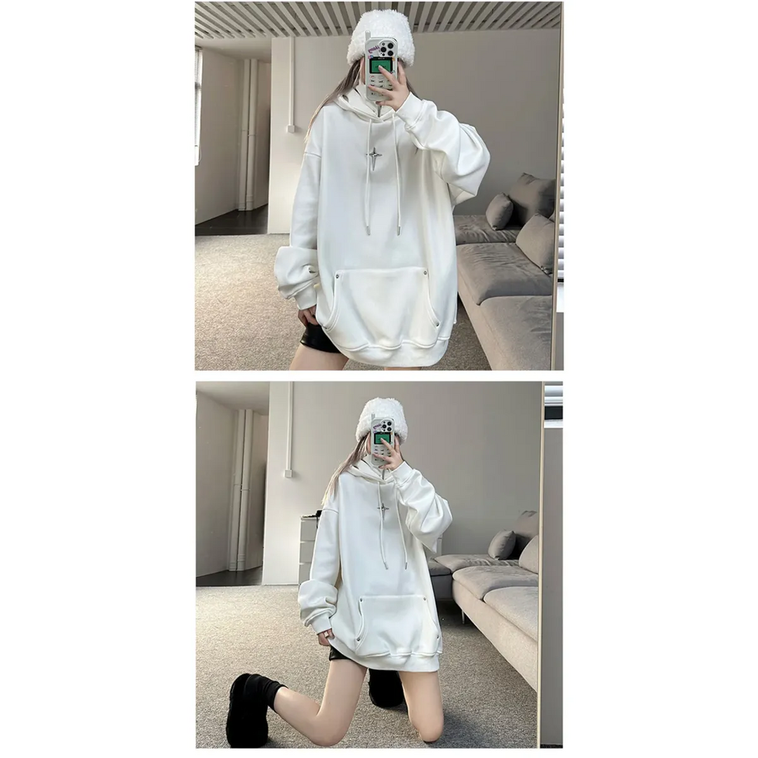 Harajuku High Neck Hoodie