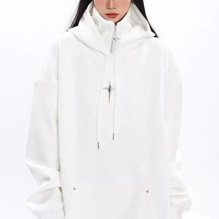 Harajuku High Neck Hoodie