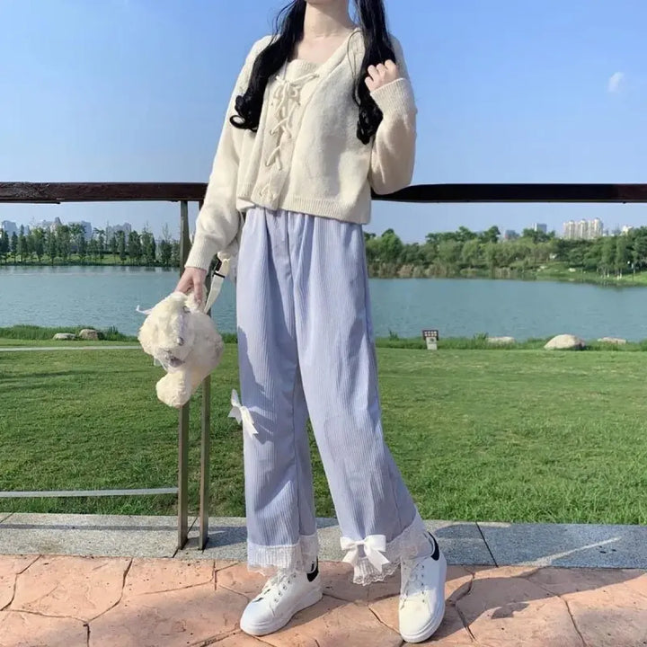 Kawaii High Waist Corduroy Lolita Pants