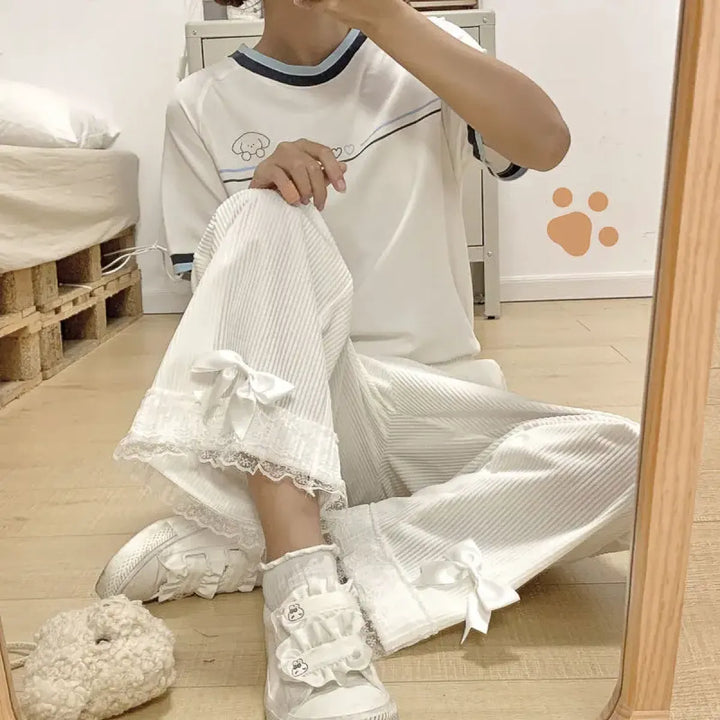 Kawaii High Waist Corduroy Lolita Pants