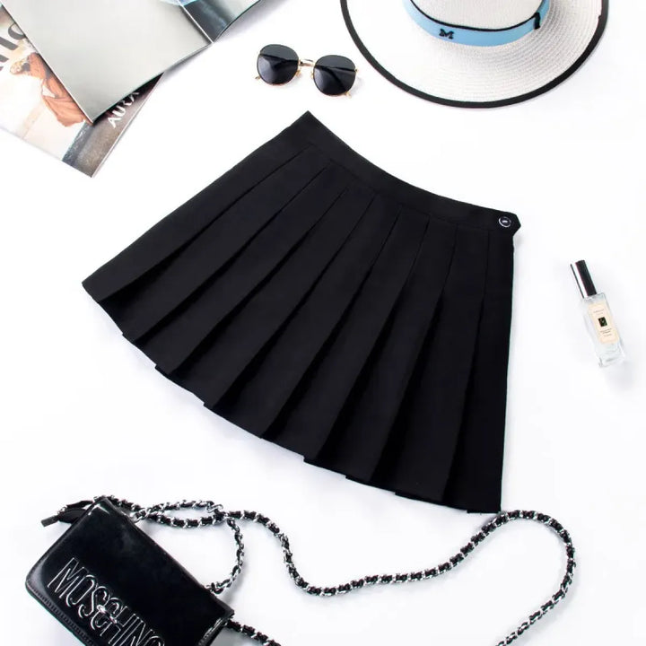 Plaid Preppy Skirt – Harajuku Pleated Mini High Waist Skirt