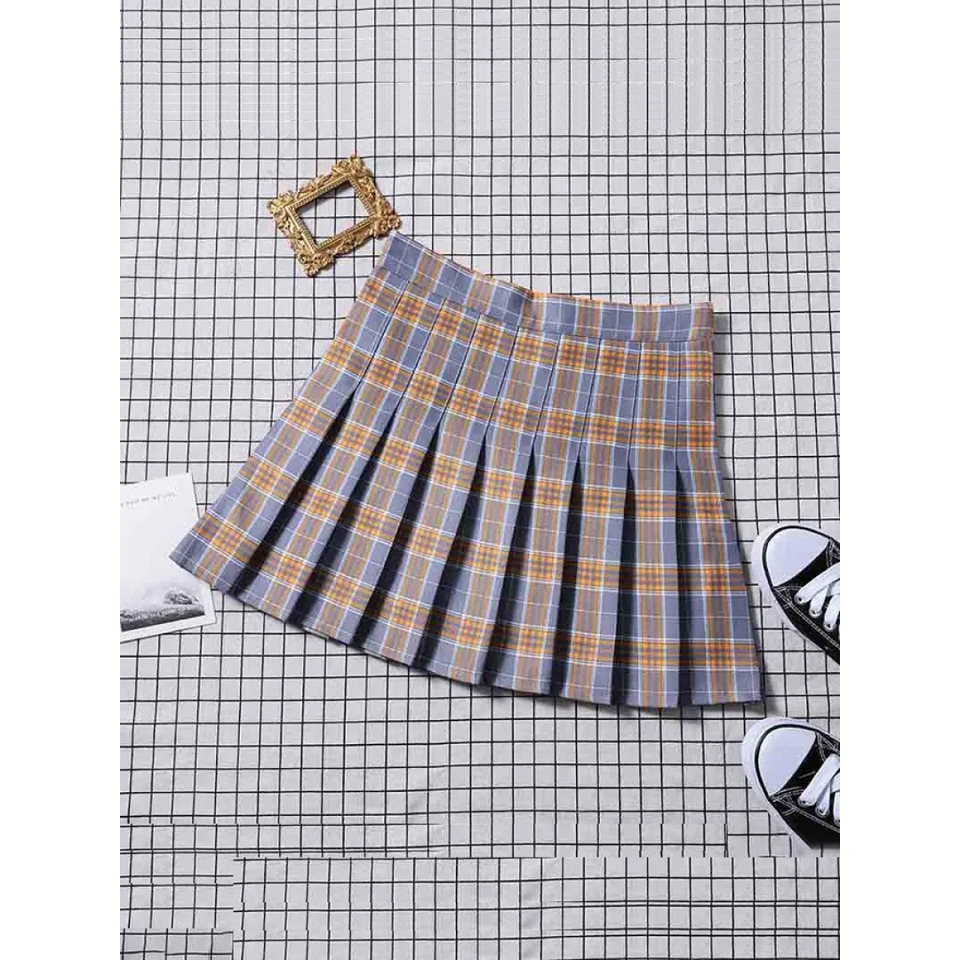 High Waist Pleated A-line Skorts