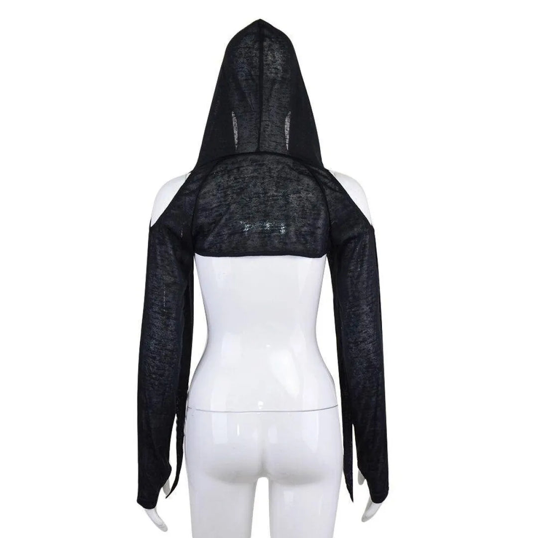 Hooded Long Sleeve Crop Top