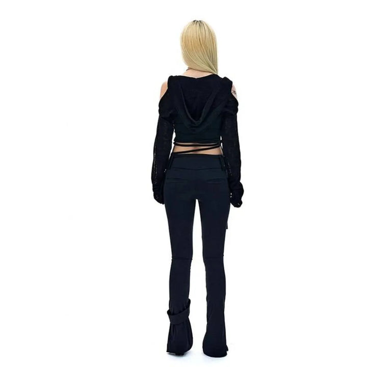 Hooded Long Sleeve Crop Top