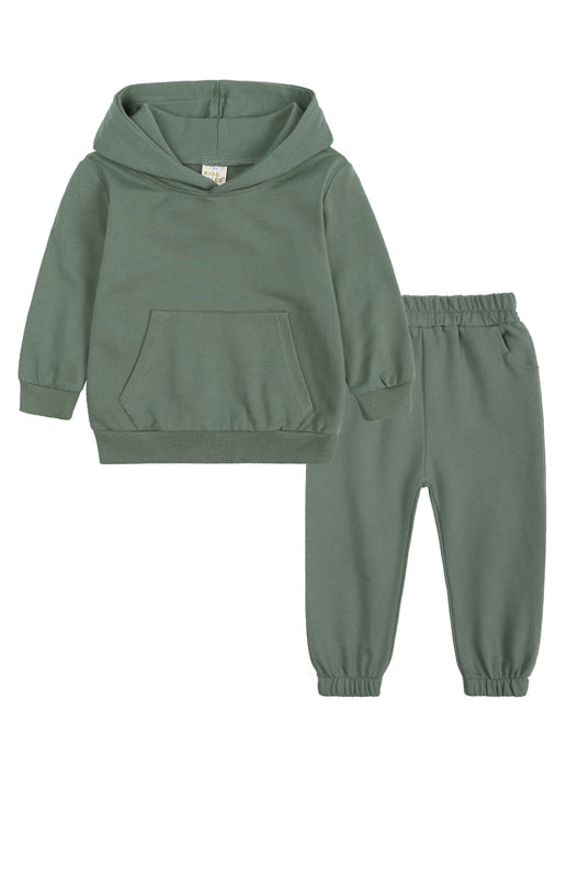 Kids Cotton Hooded Sweatshirt Tracksuit Set - Warm Winter Outfit