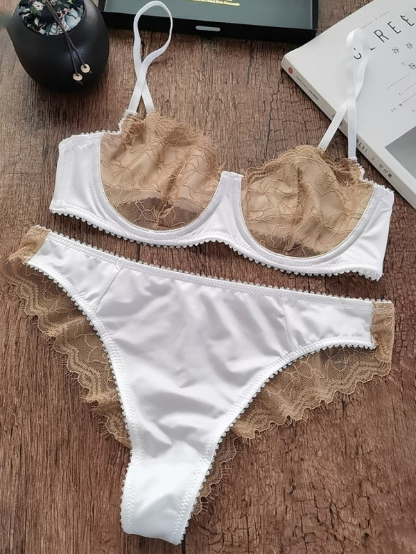 Women's Modern Sexy Lace Underwear Ultra-Thin Push-Up Bra Set