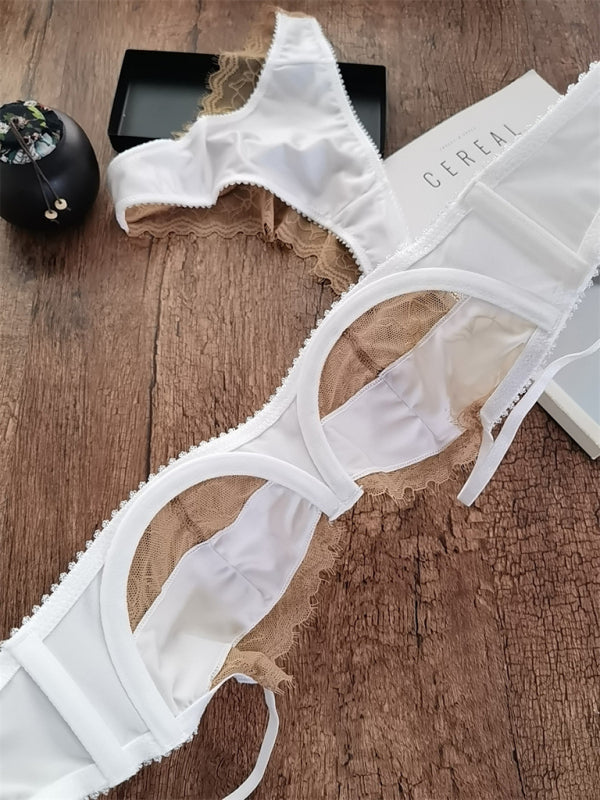 Women's Modern Sexy Lace Underwear Ultra-Thin Push-Up Bra Set