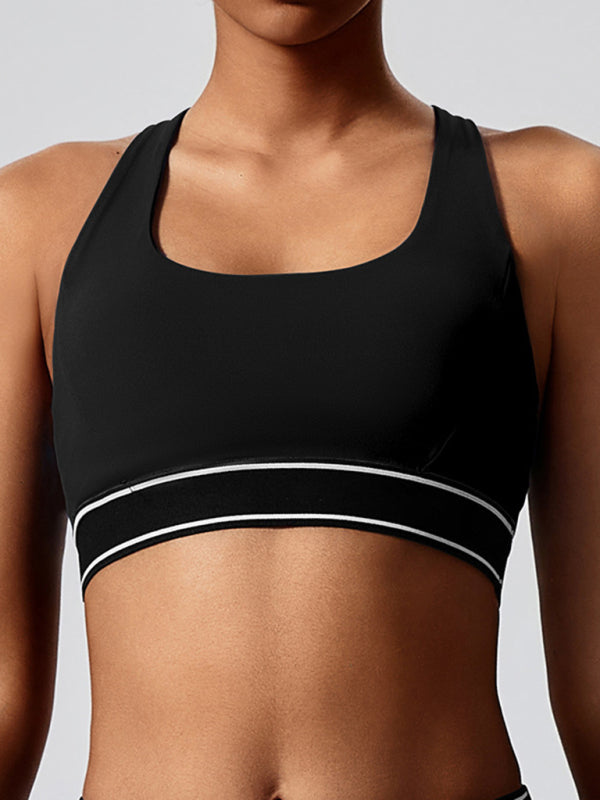 Modern elastic fitness fashion yoga vest with chest pad