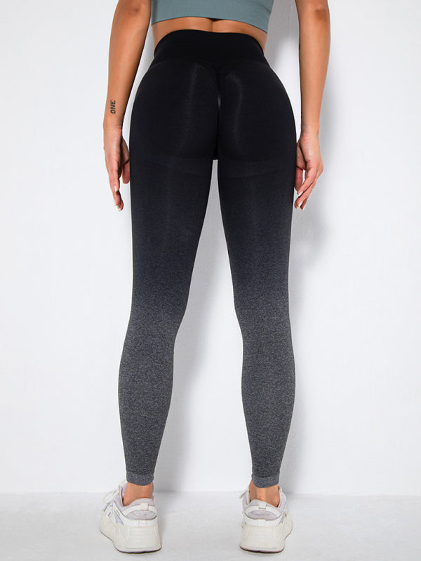 Women's Seamless Gradient High Waist Quick-Dry Hip Lift Fitness Leggings