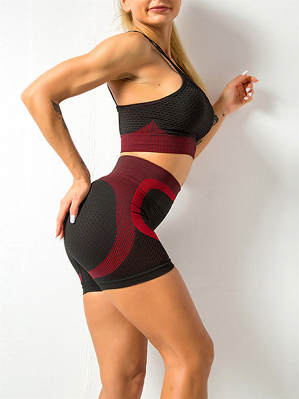 Women's Quick-Dry Seamless Backless Camisole & Shorts Yoga Set
