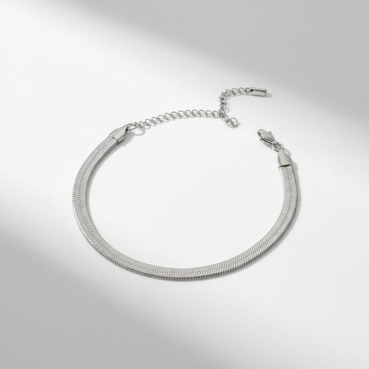 Mens 5.5mm Stainless Steel Herringbone Chain Bracelet