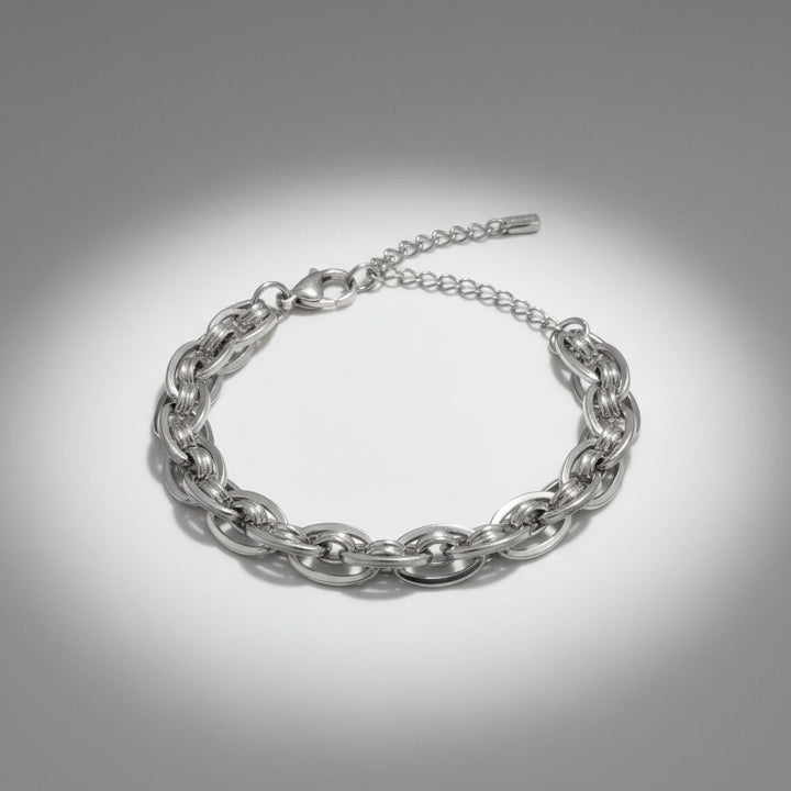 8mm Silver Stainless Steel Handmade Chain Bracelet