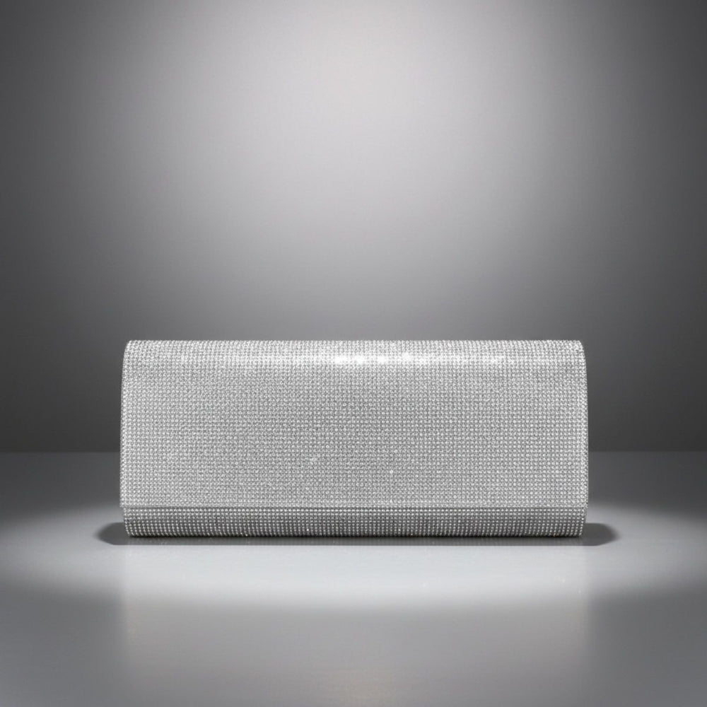 Clutch XLong Clear Rhinestone Flap Evening Bag