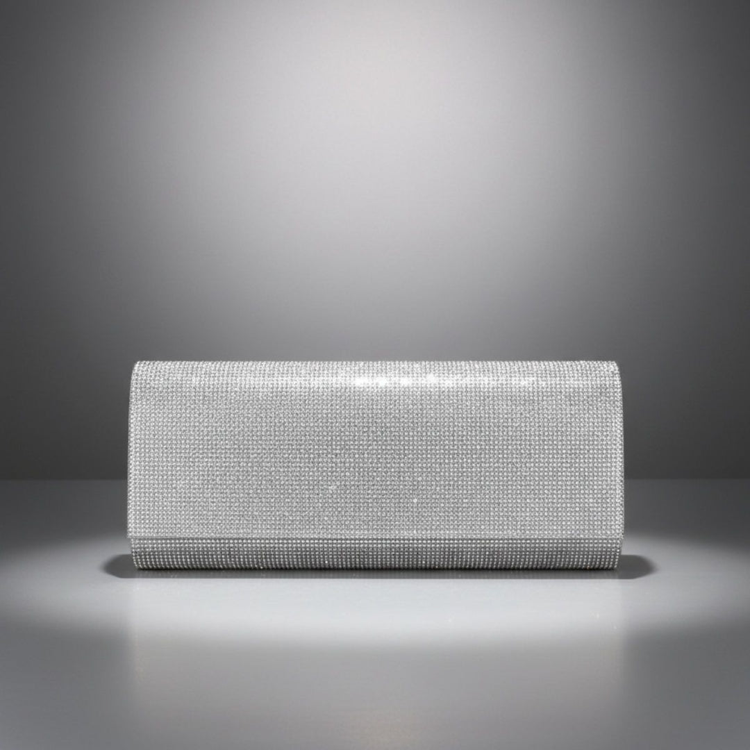 Clutch XLong Clear Rhinestone Flap Evening Bag