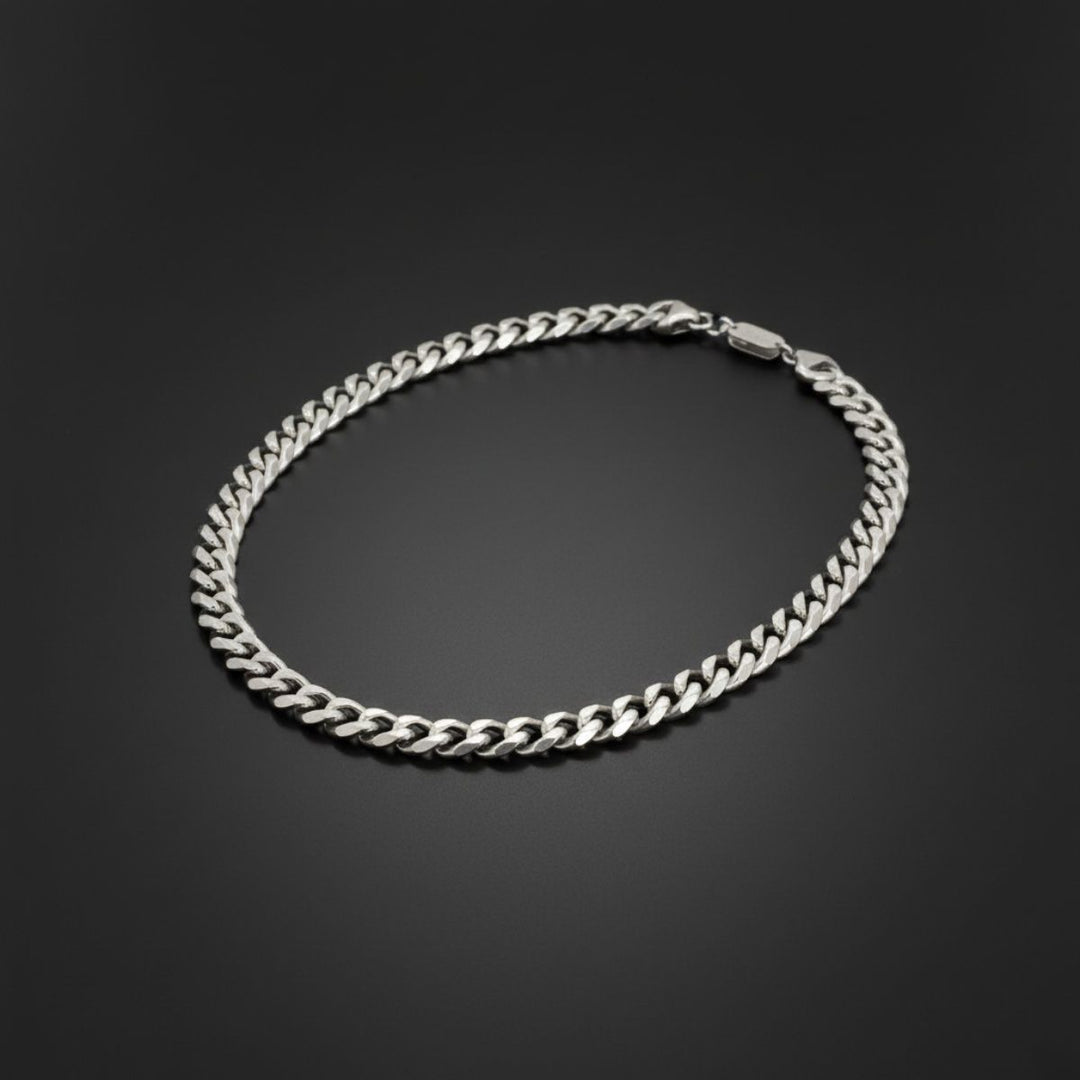 Mens 20in10mm Silver Stainless Steel Curb Chain