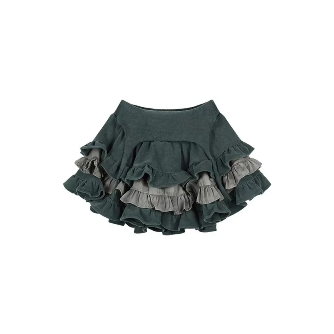 Japanese Kawaii 2-Piece Set - Long Sleeve Crop Top and A-Line Mini Skirt