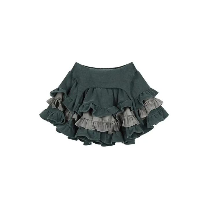 Japanese Kawaii 2-Piece Set - Long Sleeve Crop Top and A-Line Mini Skirt