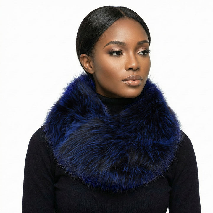 Scarf Luxe Faux Fur Blue Collar Winter Stole