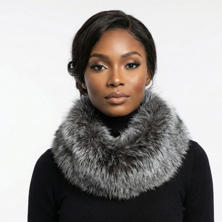 Scarf Luxe Faux Fur White Collar Winter Stole