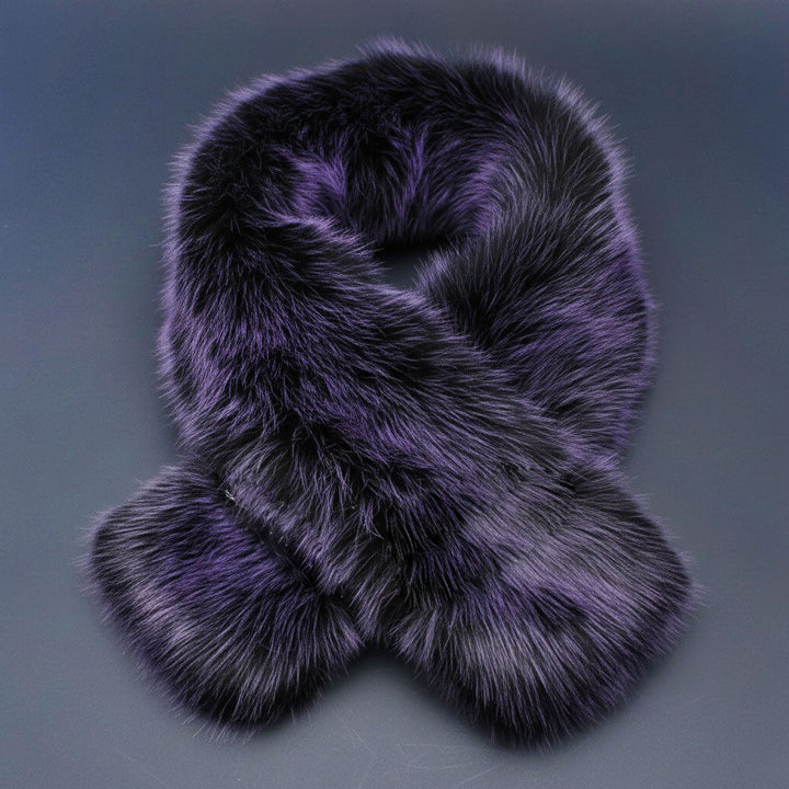 Scarf Luxe Faux Fur Purple Collar Winter Stole