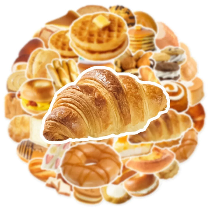 Kawaii Bread Food Stickers Pack - Cute Scrapbooking & Car Decals