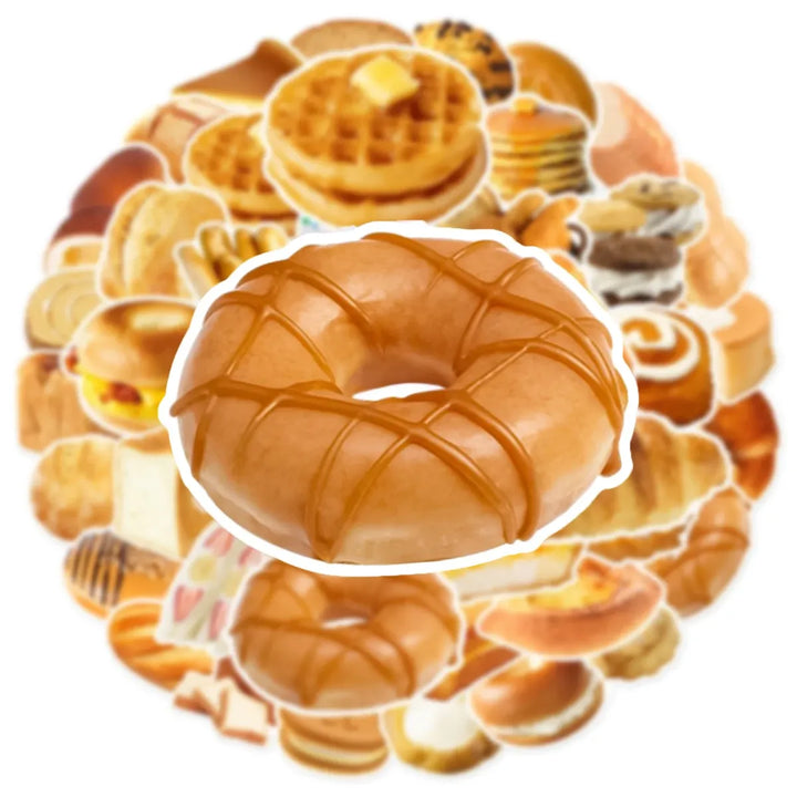 Kawaii Bread Food Stickers Pack - Cute Scrapbooking & Car Decals