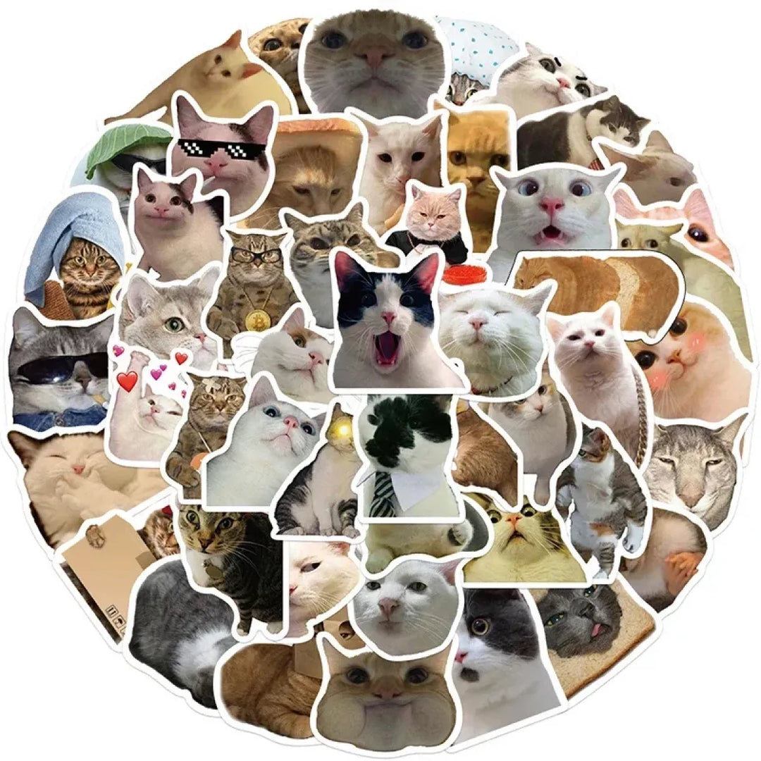 Kawaii Cat Mood Stickers - Aesthetic Decor for DIY & More