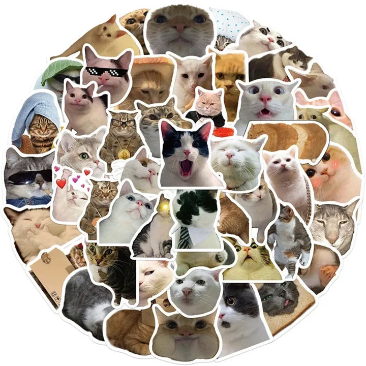 Kawaii Cat Mood Stickers - Aesthetic Decor for DIY & More